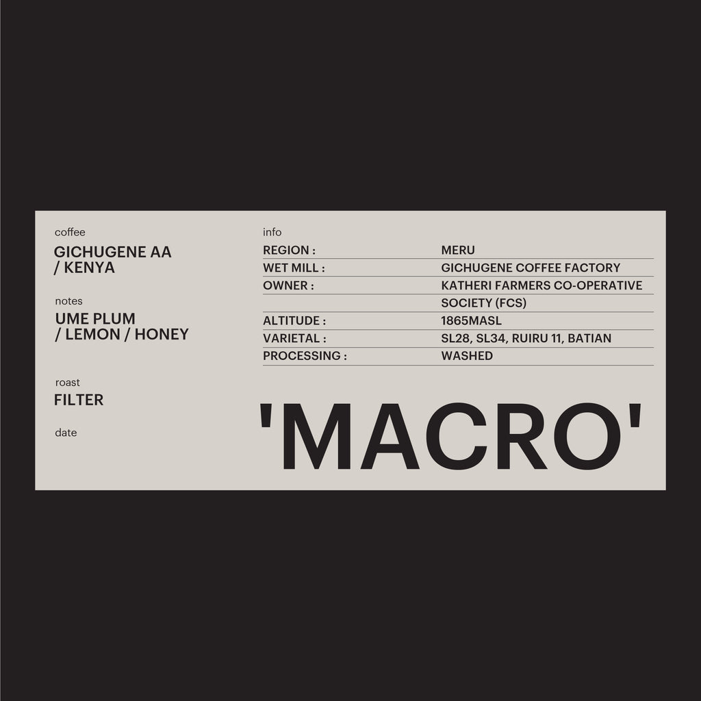 FILTER - GICHUGENE AA, KENYA  / 'MACRO'