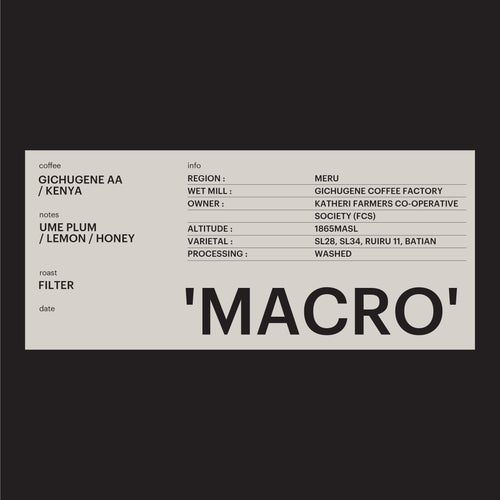 FILTER - GICHUGENE AA, KENYA  / 'MACRO'
