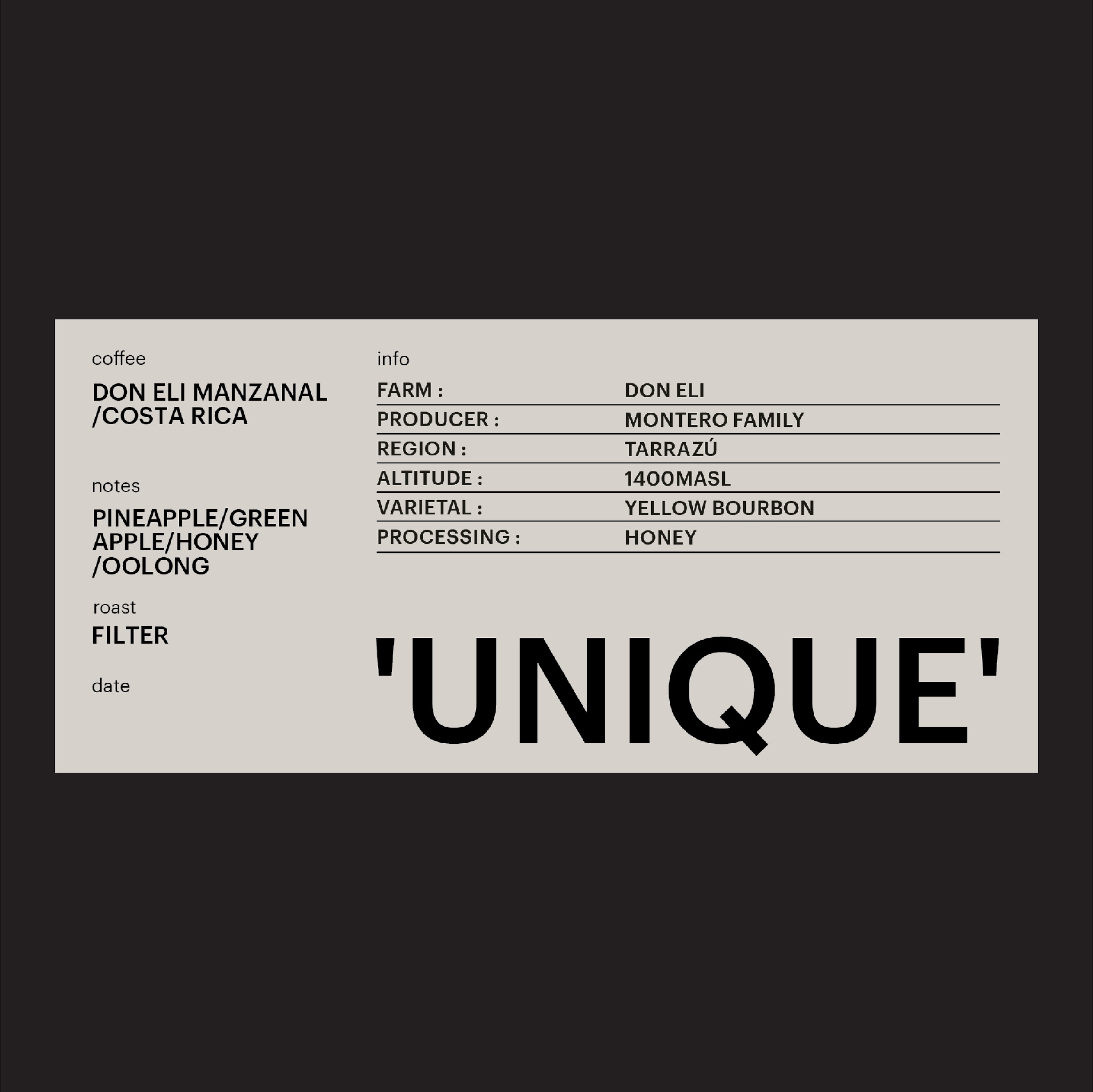 FILTER - DON ELI MANZANAL, COSTA RICA / 'UNIQUE'