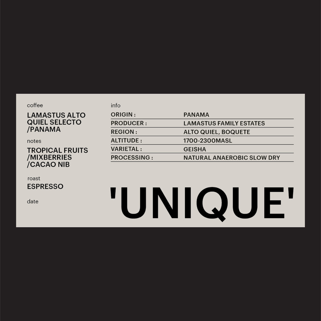 ESPRESSO - LAMASTUS ALTO QUIEL SLECTO, PANAMA/ 'UNIQUE'