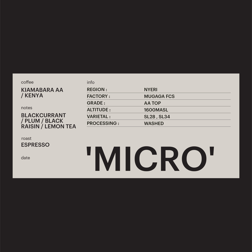 ESPRESSO - KIAMABARA AA, KENYA / 'MICRO'