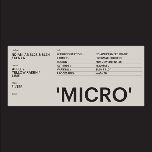 FILTER - NDIANI AB SL28 & SL34, KENYA / 'MICRO'