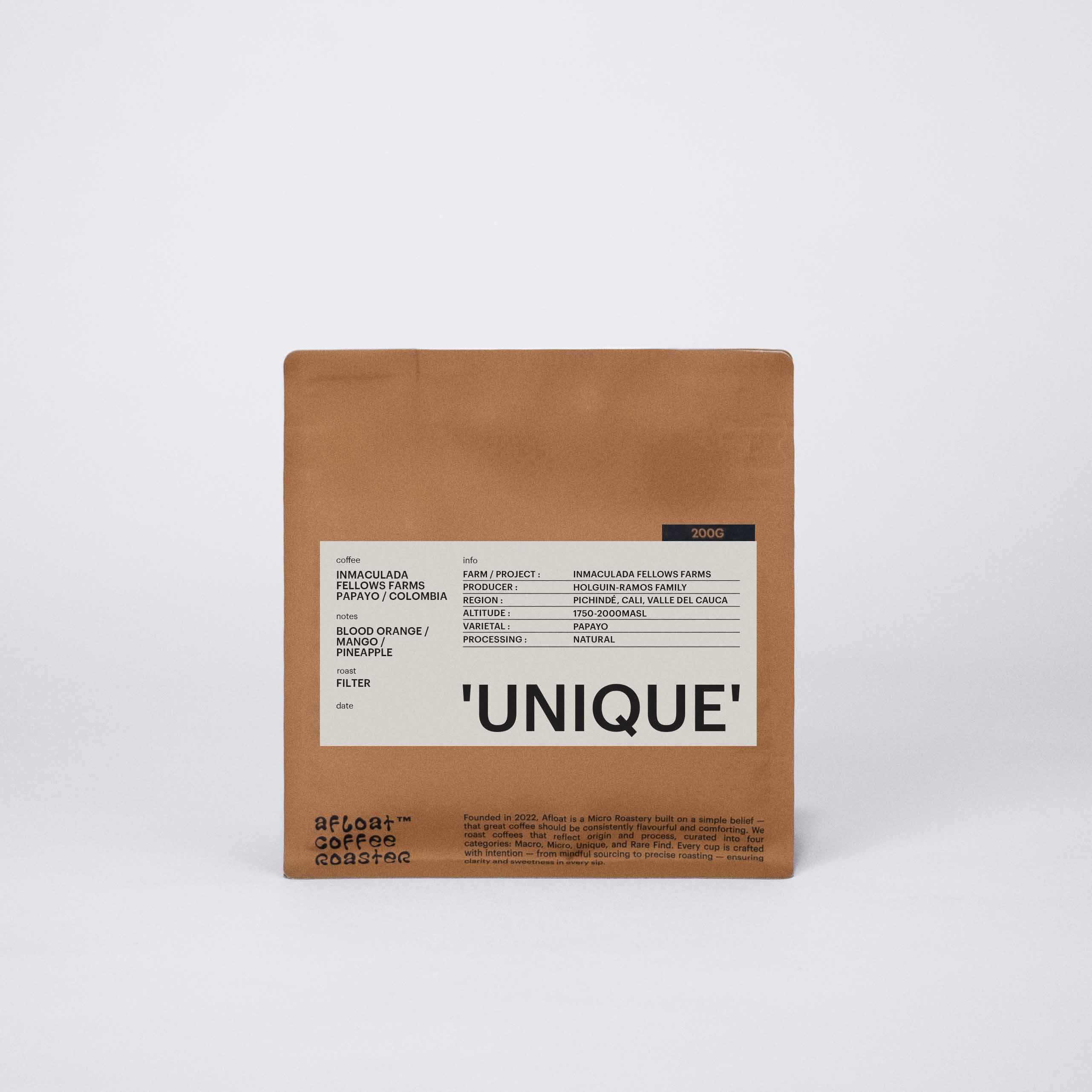 FILTER - COLOMBIA IMMACULADA FELLOW FARMS, NATURAL / 'UNIQUE'