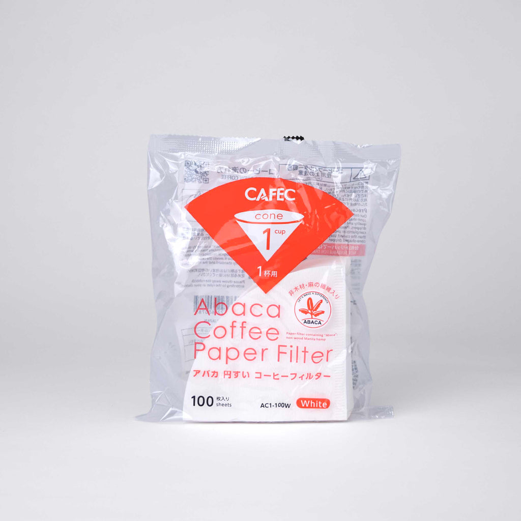 CAFEC ABACA TRADITIONAL CONE SHAPED PAPER FILTER 1 CUP / 100 PC